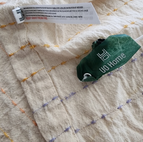 Discontinued UO Curtain Urban Outfitters Kantha Stitch Window Panel Pillow Cases - Picture 4 of 7